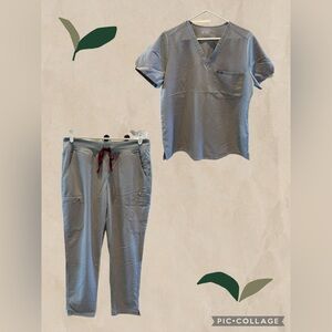FIGS Cement Scrub Set - Women’s Large Top and Pant